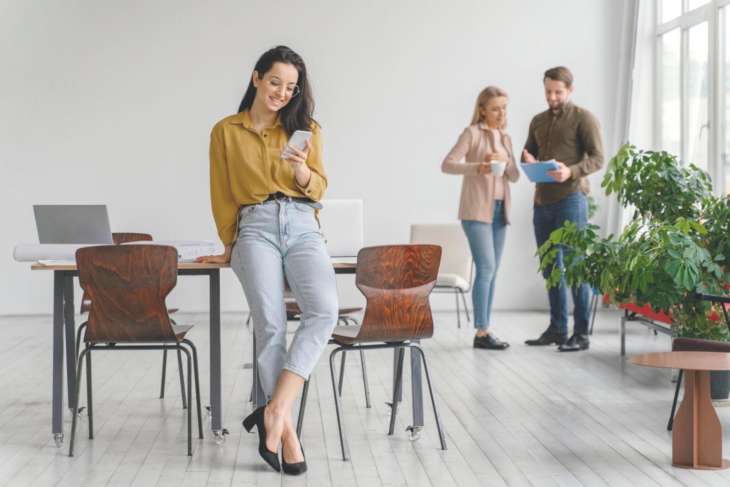 Students reviewing multi-year financial projections together